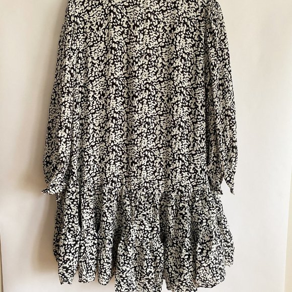 Zara Long-Sleeve Printed Dress - Size Medium - Picture 4 of 5